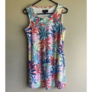Ronni Nicole Sleeveless Sport Sheath Dress Womens Medium Tropical Print Vented